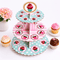 3 - Tier Cardboard Cupcake Tower Stand – Pink & Blue Party Cake Display for Birthdays, Weddings & Baby Showers - GoodFoodDelivered