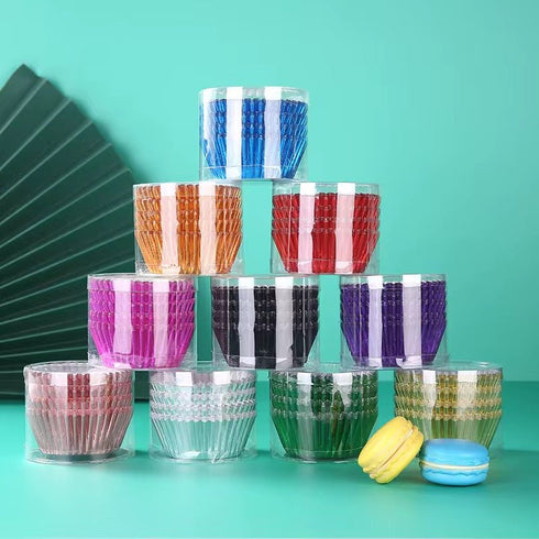 50 x metallic Color Cake Cup Liners Muffins Oil Resistant Paper Cup for Cake - GoodFoodDelivered