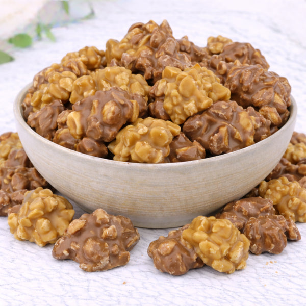 Salted Caramel Milk Chocolate Peanut Clusters
