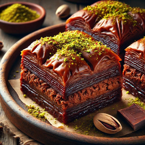 Chocolate & Pistachio Baklava - Dubai Inspired - GoodFoodDelivered