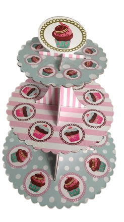 Wedding/Birthday Party Use Cake Stand Cardboard Cupcake Display Stand Design Blue/pink/blue muffin - GoodFoodDelivered