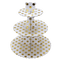 Wedding/Birthday Party Use Cake Stand Cardboard Cupcake Display Stand Design Gold Polka Dots - GoodFoodDelivered