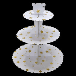 Wedding/Birthday Party Use Cake Stand Cardboard Cupcake Display Stand Design Gold Stars (Copy) - GoodFoodDelivered