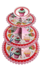 Wedding/Birthday Party Use Cake Stand Cardboard Cupcake Display Stand Design pink spiral border - GoodFoodDelivered