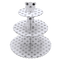 Wedding/Birthday Party Use Cake Stand Cardboard Cupcake Display Stand Design Silver Polka Dots (Copy) - GoodFoodDelivered