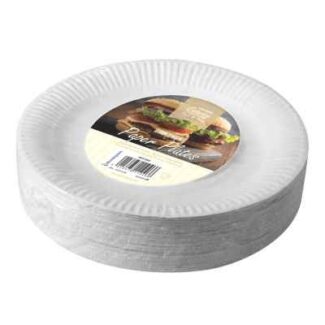 9 INCH WHITE PAPER DISPOSABLE PLATES - GoodFoodDelivered